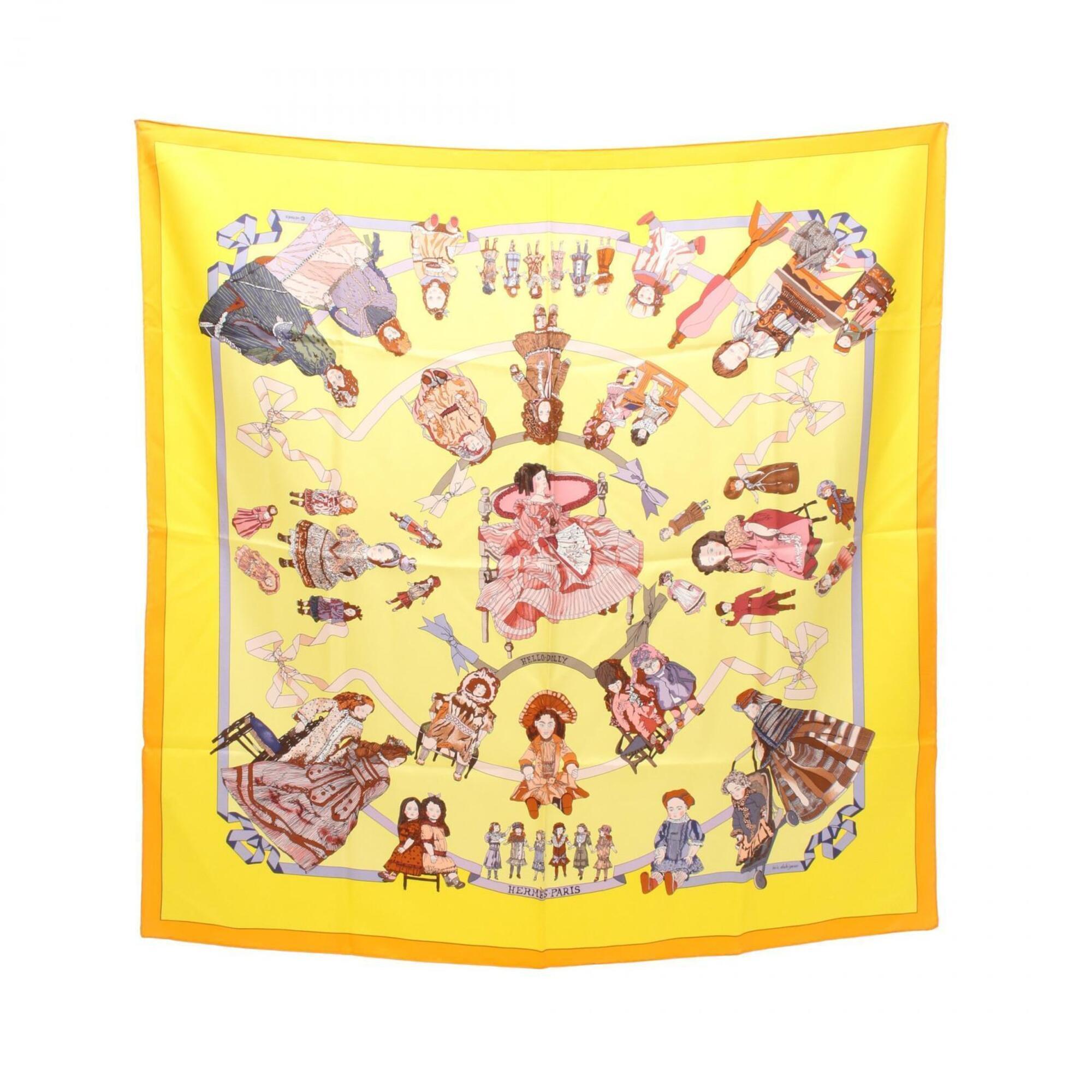 Hermes Authentic Yellow Silk Scarf